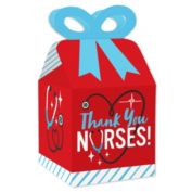 Thank You Nurses - Square Favor Gift Boxes - Nurse Appreciation Week Bow Boxes - Set of 12