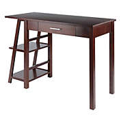 Contemporary Home Living 44" Walnut Finish Writing Desk with Shelves