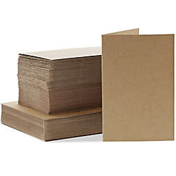 Pipilo Press 100 Pack Blank Kraft Greeting Cards with Envelopes for Card Making, Invitation, Birthday, Wedding, Thank You, 4x6 In