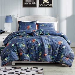 MarCielo Kids Girls Boys Comforter Set Game Boy