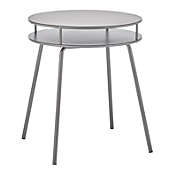 mDesign Modern Round 2-Tier Accent Metal Side Shelf Table