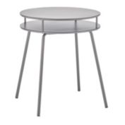 mDesign Modern Round 2-Tier Accent Metal Side Shelf Table