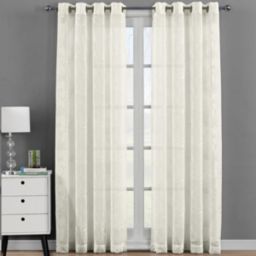 Egyptian Linens - Andora Embroidered Grommet Top Sheer Panel Curtain Pair (Set of 2)