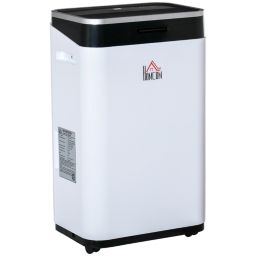 HOMCOM 172-215 Sq. Ft Portable Electric Dehumidifier For Home, Bedroom or Basements with 14 Pint Tank, 2 Speeds and 3 Modes, White