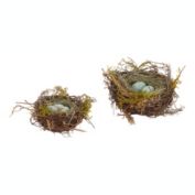 Melrose Decorative Robin'S Nest W/Eggs (Set Of 12) 5", 7"D Twig/Foam