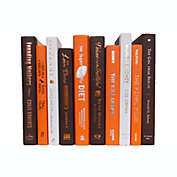 Booth & Williams Brown, Orange, White Team Colors Decorative Books, One Foot Bundle of Real, Shelf-Ready Books