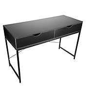 Interior Elements Home Office Computer Desk with Drawers, Black, 47.5 inches
