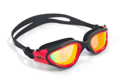 Link Active Wide View Swim Goggles Polarized UV Protection Open Waters Indoor Outdoor Pool Anti Fog For Adults - Red