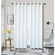 Kate Aurora Modern Art Contemporary 2 Pack Light Filtering Grommet Top Curtains - White