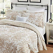 Slickblue Full/Queen 3 Piece Bed-in-a-Bag Bohemian Tan Beige Floral Cotton Quilt Set