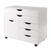 Winsome Wood Contemporary Home Office Halifax 3 Section Mobile Storage Cabinet, White
