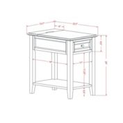 East West Furniture DE-14-ET Wood Night Stand for Bedroom with 1 Wooden Drawer, Stable and Sturdy Constructed - Urban Gray Finish