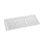 Wolff Pearl Collection Crystal Serving Dish with 3 Dividers 30x13x3cm