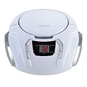 Proscan - BoomBox / Portable CD Player With AM/FM Radio and AUX Input, White