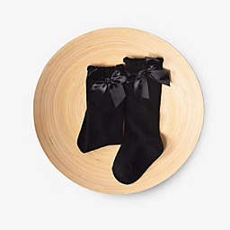 Laurenza's Girls' Black Knee-High Socks with Bow