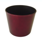 Cheungs Decorative Round, 7" shiny red planter with a tapered body