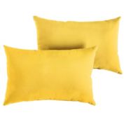 Outdoor Living and Style Set of 2 13" x 20" Sunflower Yellow Solid Subrella Indoor and Outdoor Lumbar Pillows