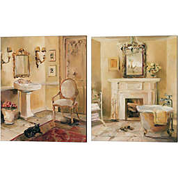 Metaverse Art French Bath by Marilyn Hageman 12-Inch x 15-Inch Canvas Wall Art (Set of 2)