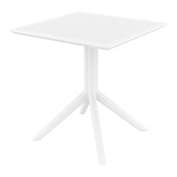 Luxury Commercial Living 29.5" White Square Outdoor Patio Dining Table