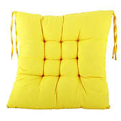 PiccoCasa Decor Seat Cushion Pillow, Cotton Blends Office Home Living Room Square Strap Design Chair Cushion Pad, Yellow 15.7"