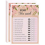 Best Paper Greetings Floral Bridal Shower Games, He Said She Said Guessing Game for Wedding (50 Pack)