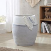 Ornavo Home Extra Large Woven Cotton Rope Tall 25" Height Laundry Hamper Basket with Handles