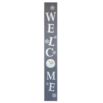 Xmas Welcome Wood Porch Sign-Gray