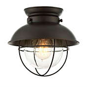 Trade Winds Lighting TW020514ORB 1-Light Industrial Flush Mount Ceiling Light, 100 Watts, in Oil Rubbed Bronze