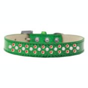Mirage Pet Products Sprinkles Ice Cream Dog Collar Pearl and Orange Crystals Size 14 - Emerald Green