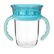 NUBY No-Spill Edge 360Â° 2 Stage Drinking Cup with Removable Handles, Aqua