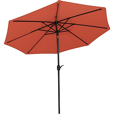 Sunnydaze Aluminum Patio Umbrella - Fade Resistant with Auto-Tilt - Rust Orange - 9-Foot. View a larger version of this product image.