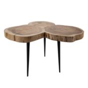 Kingston Living 25" Brown and Black 3-Legged Freestanding Side Table