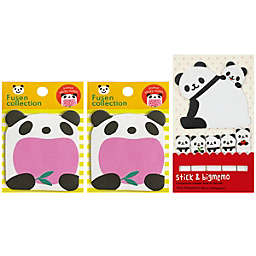 Wrapables Cheerful Panda and Cubs Bookmark and Memo Sticky Notes