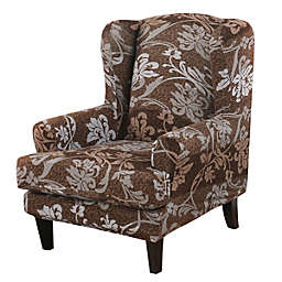 Stock Preferred Wing Chair Slipcovers in 2-Pieces Brown