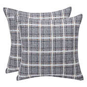 PiccoCasa Cotton Linen 2 Pack Classic Retro Plaid Cushion Cover, 18"X 18"