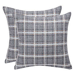 PiccoCasa Cotton Linen 2 Pack Classic Retro Plaid Cushion Cover, 18