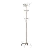 Contemporary Home Living 70" White Contemporary Style Coat Rack with Hooks