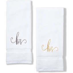 Juvale His and His Monogrammed Hand Towels Wedding Gifts for Gay Couple Men (16 x 30 in, Set of 2)