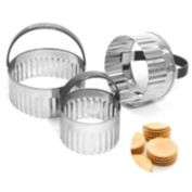 Baker's Secret 3x Cookie Cutter Set, Stainless Steel Dishwasher Safe Set of 3 Cookie Cutter Set, Baking Essentials, Silver