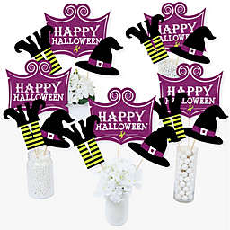 Big Dot of Happiness Happy Halloween - Witch Party Centerpiece Sticks - Table Toppers - Set of 15