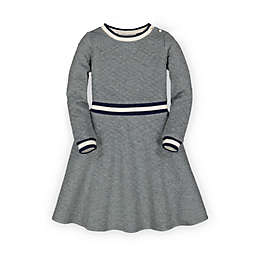 Hope & Henry Girls' Quilted Matelasse Dress (Grey, 3-6 Months)