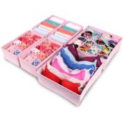 Juvale Foldable Drawer Organizer Dividers (11.5 x 6.5 In, Pink, 6-Pack)