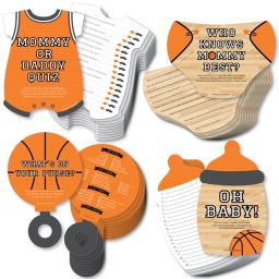 Big Dot of Happiness Nothin' But Net - Basketball - 4 Baby Shower Games - 10 Cards Each - Gamerific Bundle