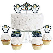 Big Dot of Happiness Holy Nativity - Dessert Cupcake Toppers - Manger Scene Religious Christmas Clear Treat Picks - Set of 24