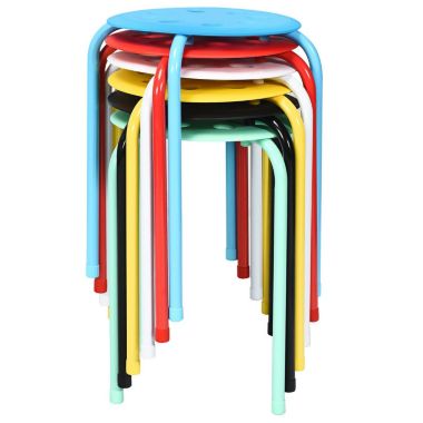 Slickblue Set of 6 Portable Plastic Stack Stools -Multicolor. View a larger version of this product image.