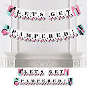 Big Dot of Happiness Spa Day - Girls Makeup Party Bunting Banner - Party Decorations - Let&#39;s Get Pampered