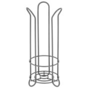 mDesign Metal Free Standing Toilet Paper Stand, Holds 3 Rolls