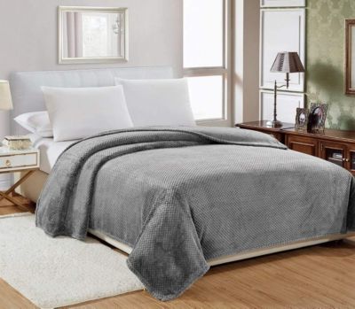 Ultra Lush Soft & Cozy Popcorn Textured Microplush Blanket Queen Size (86" x 86") - Grey