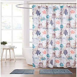 Heart Shape On Beach Bathroom Fabric Shower Curtain Set With Hooks 71 Inch 
