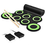 Slickblue Set 7 Kit Electronic Roll Up Pads MIDI Drum -Green